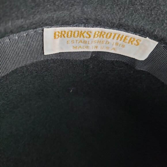 Brooks Brothers Vintage Womens Black Wool Felt Breton Hat Wide Bow Made in USA main image 7